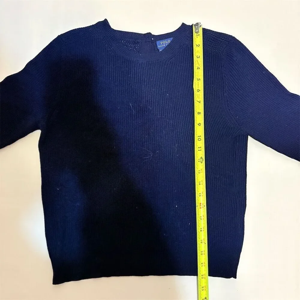 Polo Ralph Lauren Women’s M Navy Blue Crew Neck‎ Pullover Sweater - Picture 7 of 9